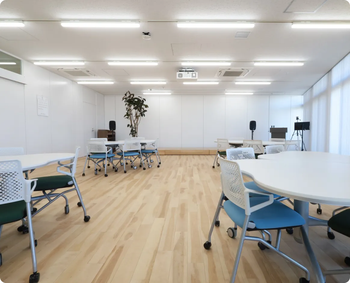 シーンに合わせて利用できる大空間